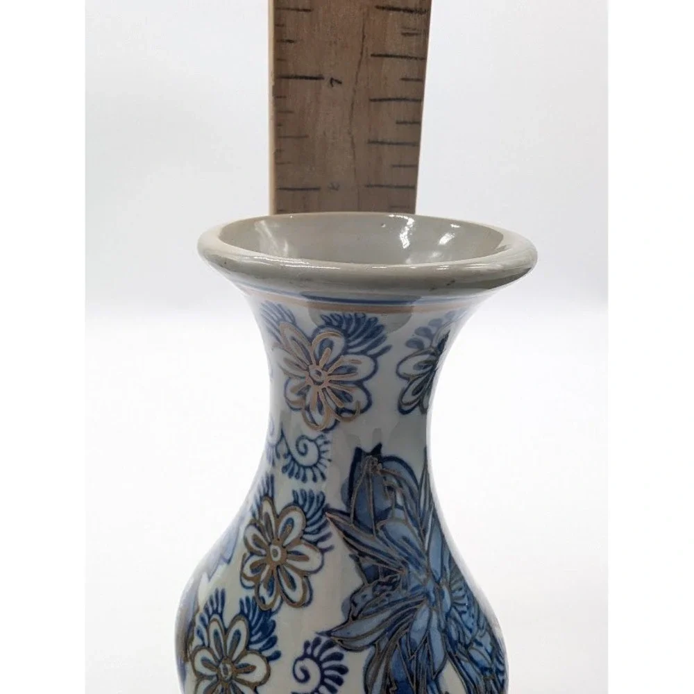 Vtg Chinese Chinoiserie Floral Porcelain Bud Vase 6